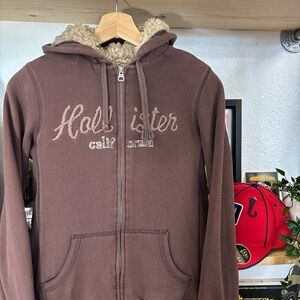 Vintage Hollister Chocolate Brown Sherpa Hoodie